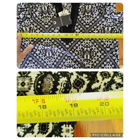 Lucky Brand Velvet Tunic Women Small Embroidered Boho Black NWT Bell Sleeves NWT - Picture 10 of 12